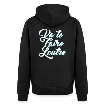 Va te faire Loutre The Good Place fr - Veste à capuche bio Premium Unisexe - noir - Dos - Nico (187cm)