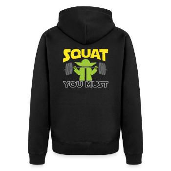 Squat You Must Amusant Workout Fitness Gym - Veste à capuche bio Premium Unisexe - noir - Dos - Nico (187cm)