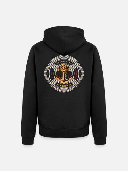 Föhr - Unisex Premium Bio Zip Hoodie - Schwarz