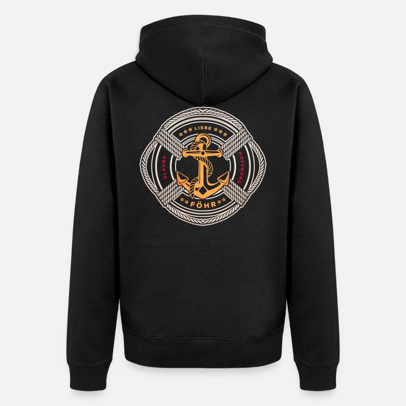 Föhr - Unisex Premium Bio Zip Hoodie - Schwarz