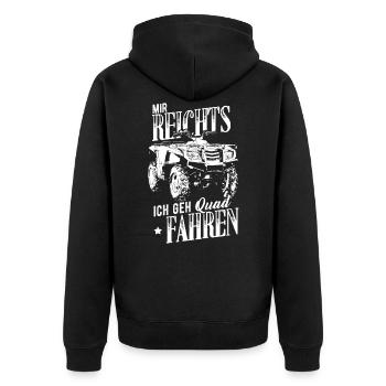 Quad - Unisex Premium Bio Zip Hoodie - Schwarz - Hinten - Nico (187cm)