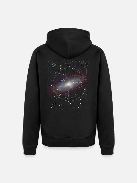 Astronomi - Premium økologisk unisex-hættejakke - sort