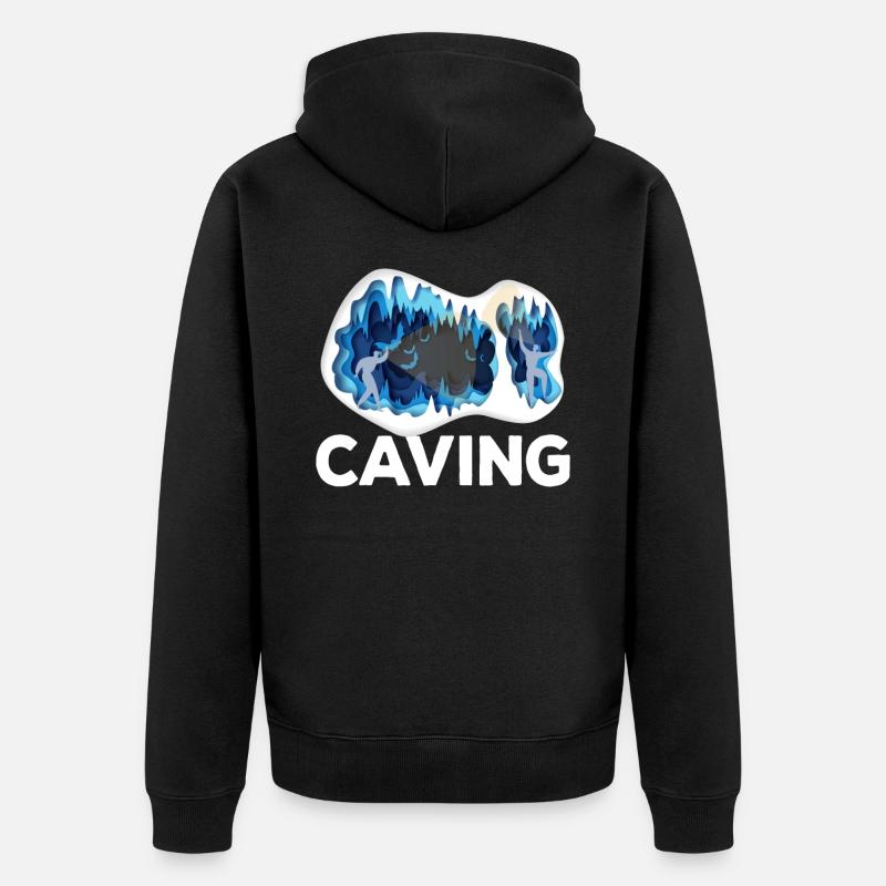 Caving Cave Grotte Spéléologie - Veste à capuche bio Premium Unisexe - noir