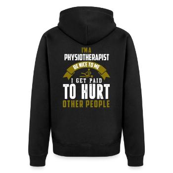 Physiothérapie Physio massage - Veste à capuche bio Premium Unisexe - noir - Dos - Nico (187cm)