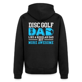 Disc Golf Dad Wie Ein Normaler Dad, Aber Cooler - Unisex Premium Bio Zip Hoodie - Schwarz - Hinten - Nico (187cm)
