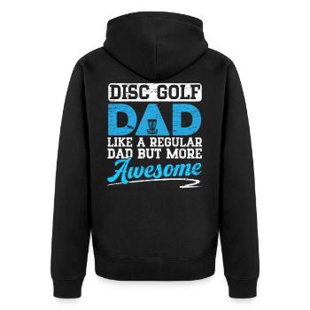 Disc Golf Dad Wie Ein Normaler Dad, Aber Cooler - Unisex Premium Bio Zip Hoodie - Schwarz - Hinten - Nico (187cm)