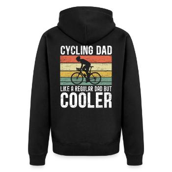 Radfahrer Papa Wie Ein Normaler Vater Aber Cooler - Unisex Premium Bio Zip Hoodie - Schwarz - Hinten - Nico (187cm)
