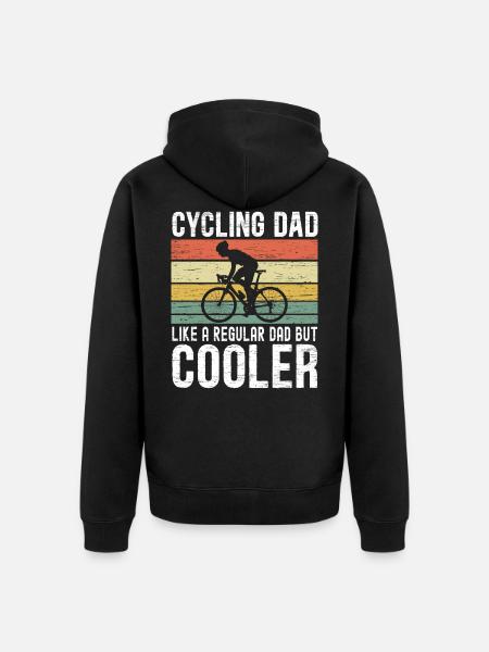 Radfahrer Papa Wie Ein Normaler Vater Aber Cooler - Unisex Premium Bio Zip Hoodie - Schwarz