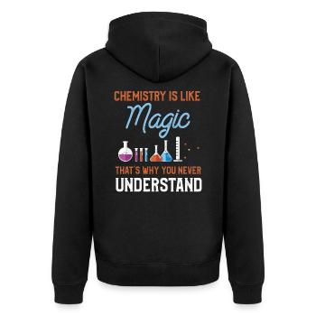 Chemie Chemiker Wissenschaft Labor Periodensystem - Unisex Premium Bio Zip Hoodie - Schwarz - Hinten - Nico (187cm)