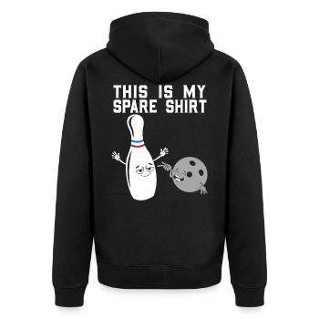 Dies Ist Mein Spare Shirt Bowling - Unisex Premium Bio Zip Hoodie - Schwarz - Hinten - Nico (187cm)
