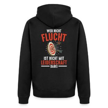 Bogenschützen Pfeil & Bogen Geschenk - Unisex Premium Bio Zip Hoodie - Schwarz - Hinten - Nico (187cm)