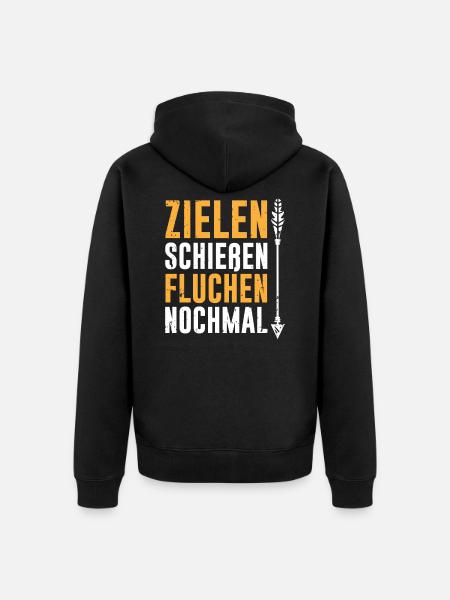Bogenschützen Pfeil & Bogen Geschenk - Unisex Premium Bio Zip Hoodie - Schwarz