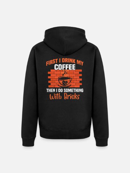 Bricklayer construction worker construction site craftsman craftsman craft - Unisex Premium Organic Zip Hoodie - black