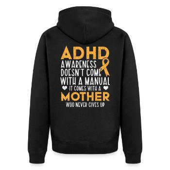 ADHD Awareness Band Neurodiversity - Unisex Premium Organic Zip Hoodie - black - Back - Nico (187cm)