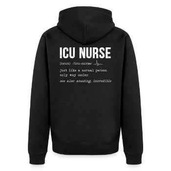 Intensive Care Nurse Intensive Care - Unisex Premium Organic Zip Hoodie - black - Back - Nico (187cm)