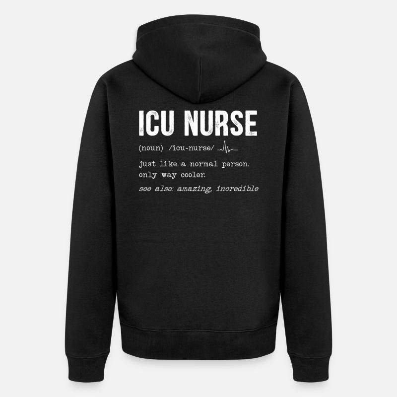 Intensivkrankenschwester Intensivpfleger - Unisex Premium Bio Zip Hoodie - Schwarz