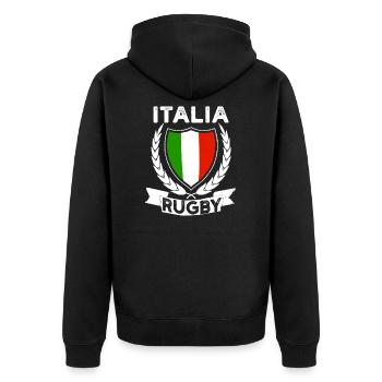 Rugby Italia Maillot De Rugby Pour Les Italiens Et Les Fans - Veste à capuche bio Premium Unisexe - noir - Dos - Nico (187cm)