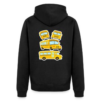 School Bus Kids Boys Girls - Unisex Premium Organic Zip Hoodie - black - Back - Nico (187cm)
