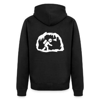 Caving Cave Cave Cave Research - Unisex Premium Organic Zip Hoodie - black - Back - Nico (187cm)