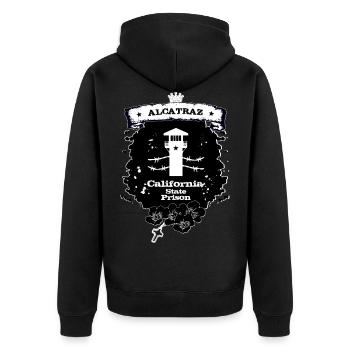 Alcatraz - Veste à capuche bio Premium Unisexe - noir - Dos - Nico (187cm)