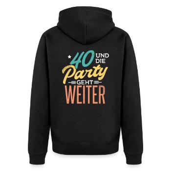 40th Birthday - Unisex Premium Organic Zip Hoodie - black - Back - Nico (187cm)