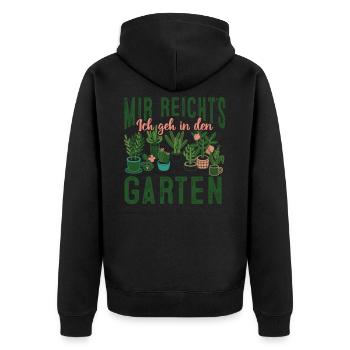 Mir Reichts Ich Geh In Den Garten Gärtner Garten - Unisex Premium Bio Zip Hoodie - Schwarz - Hinten - Nico (187cm)