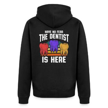 dentist - Unisex Premium Organic Zip Hoodie - black - Back - Nico (187cm)