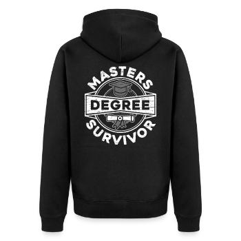 Masters Degree Survivor Student Master Abschluss - Unisex Premium Bio Zip Hoodie - Schwarz - Hinten - Nico (187cm)