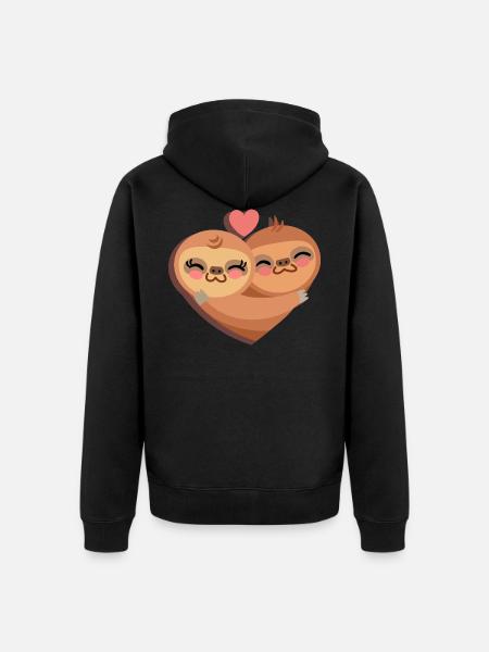 sloth - Unisex Premium Organic Zip Hoodie - black