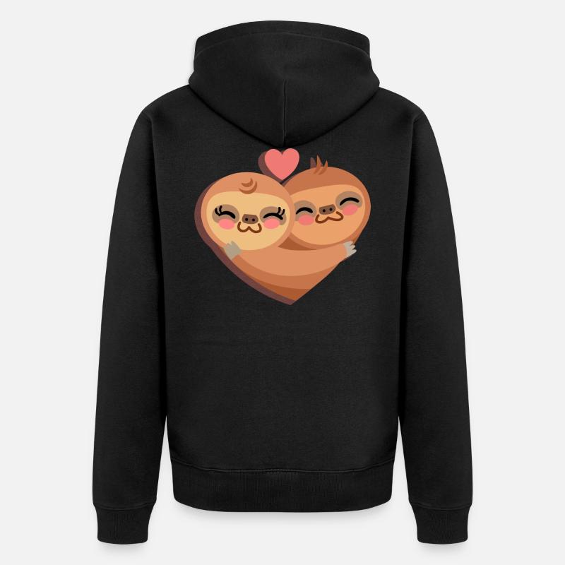 Faultier - Unisex Premium Bio Zip Hoodie - Schwarz