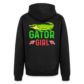 alligator - Unisex Premium Organic Zip Hoodie - black - Back - Nico (187cm)