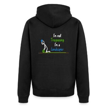 In the landscaper garden gardener - Unisex Premium Organic Zip Hoodie - black - Back - Nico (187cm)