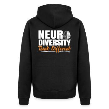 Neurodiversité Penser Autrement - Veste à capuche bio Premium Unisexe - noir - Dos - Nico (187cm)