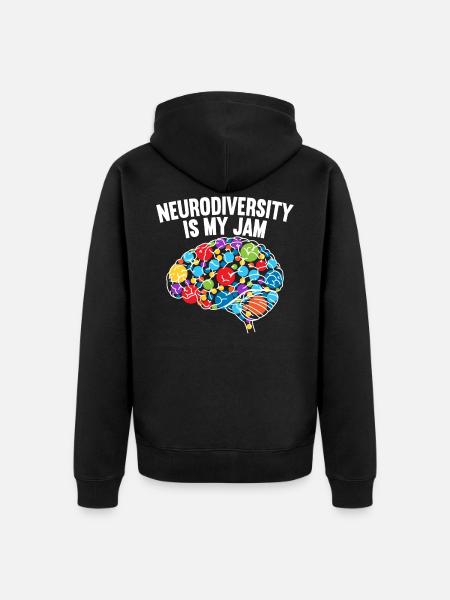 Neurodiversiteetti on minun hillo autismi - Premium unisex luomu-huppari vetoketjulla - musta