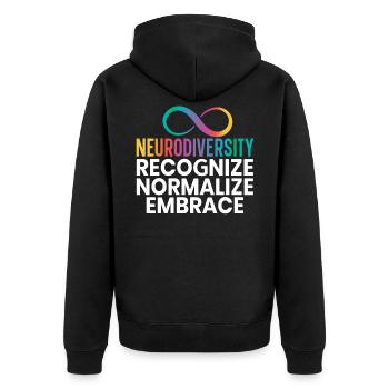 Neurodiversité Autisme Troubles neurologiques Troubles neurologiques - Veste à capuche bio Premium Unisexe - noir - Dos - Nico (187cm)