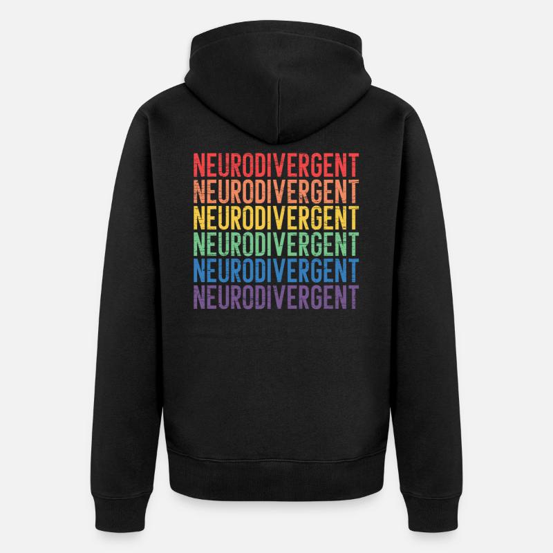 Neurodiversité Neurodiversity Arc-en-ciel TDAH - Veste à capuche bio Premium Unisexe - noir