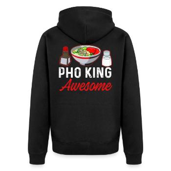 Pho King - Unisex Premium Organic Zip Hoodie - black - Back - Nico (187cm)