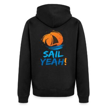 Sail Ouais bateau bateau voile - Veste à capuche bio Premium Unisexe - noir - Dos - Nico (187cm)