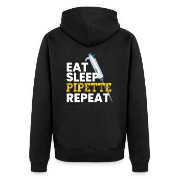 Eat Sleep Pipette Repeat Microbiologie - Veste à capuche bio Premium Unisexe - noir - Dos - Nico (187cm)