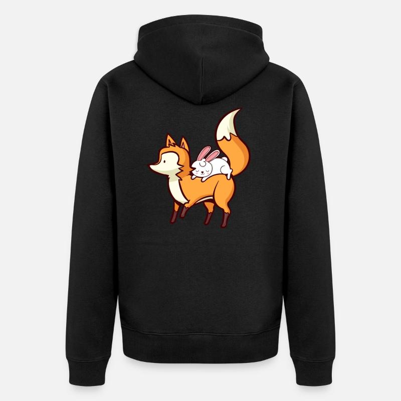 Renard - Veste à capuche bio Premium Unisexe - noir