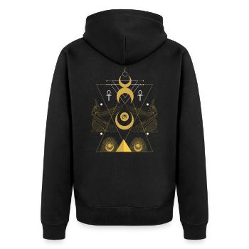 Egyptian Eye of Ra Egypt Pyramid - Unisex Premium Organic Zip Hoodie - black - Back - Nico (187cm)