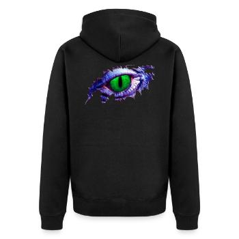 DrachenaugenAM - Unisex Premium Bio Zip Hoodie - Schwarz - Hinten - Nico (187cm)
