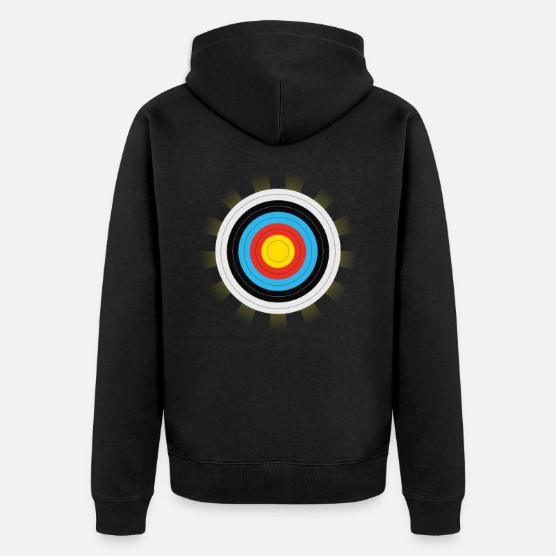 Zielscheibe Bogenschießen Pfeil Bogen - Unisex Premium Bio Zip Hoodie - Schwarz