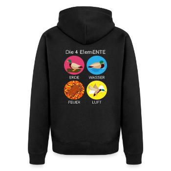 Les 4 Canard ElemENTE Canard Feu Eau - Veste à capuche bio Premium Unisexe - noir - Dos - Nico (187cm)