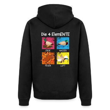 Les 4 Canard ElemENTE Canard Feu Eau - Veste à capuche bio Premium Unisexe - noir - Dos - Nico (187cm)
