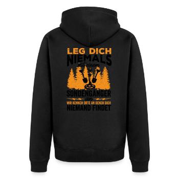 Ne jamais se faire allonger Avec un sondeur - Veste à capuche bio Premium Unisexe - noir - Dos - Nico (187cm)