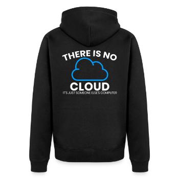 There is no cloud only another computer - Unisex Premium Organic Zip Hoodie - black - Back - Nico (187cm)