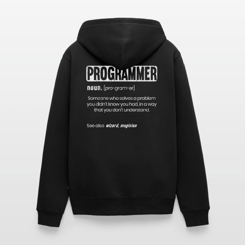 Lustige Programmierer Definition Coder Unisex Premium Bio Zip Hoodie