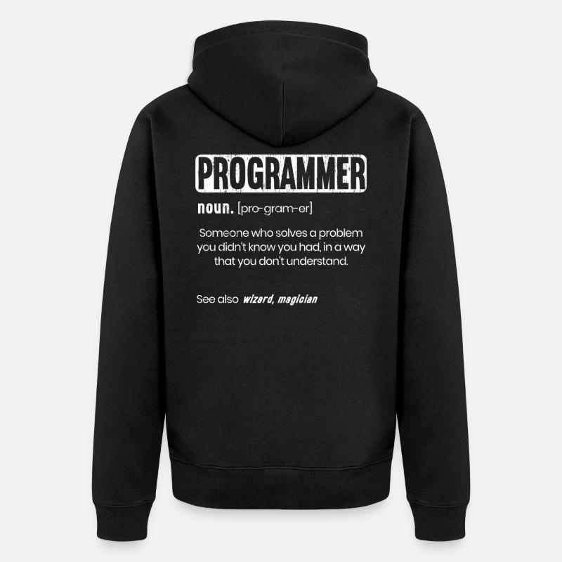 Codeurs de programmation drôle - Veste à capuche bio Premium Unisexe - noir