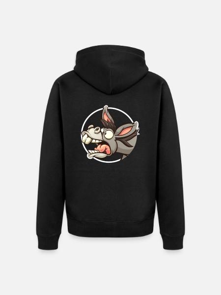 Funny Donkey Donkey Mule - Unisex Premium Organic Zip Hoodie - black